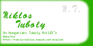 miklos tuboly business card